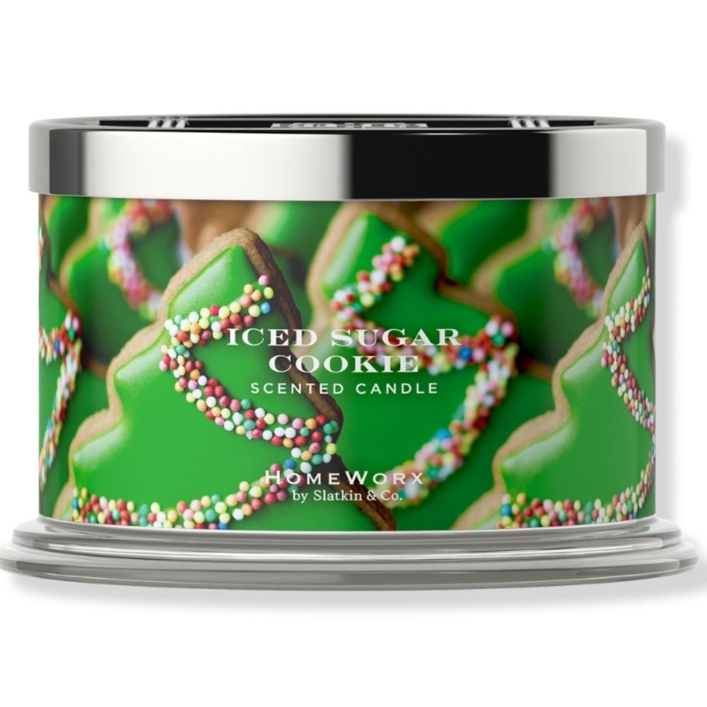 HOMEWORX ICED SUGAR COOKIE 4-WICK SCENTED CANDLE.